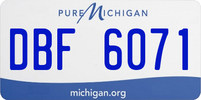 MI license plate DBF6071