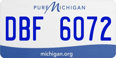 MI license plate DBF6072