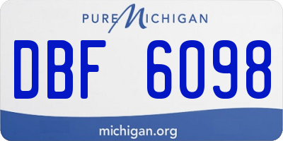 MI license plate DBF6098