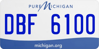MI license plate DBF6100