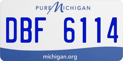 MI license plate DBF6114