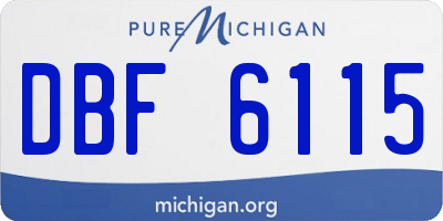 MI license plate DBF6115