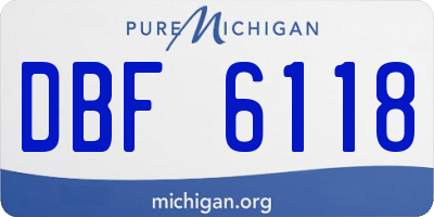 MI license plate DBF6118