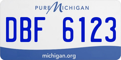 MI license plate DBF6123