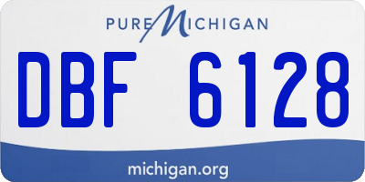 MI license plate DBF6128