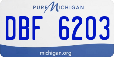 MI license plate DBF6203