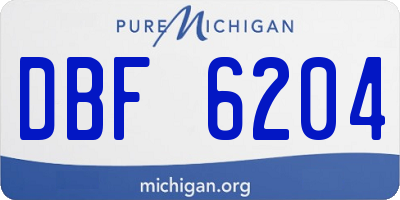MI license plate DBF6204