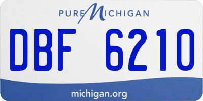 MI license plate DBF6210