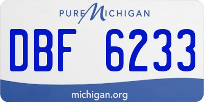 MI license plate DBF6233