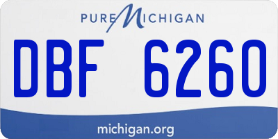 MI license plate DBF6260
