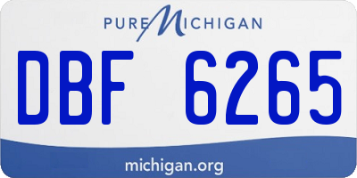 MI license plate DBF6265