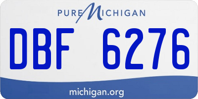 MI license plate DBF6276