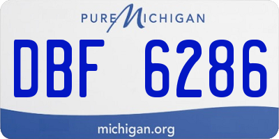 MI license plate DBF6286