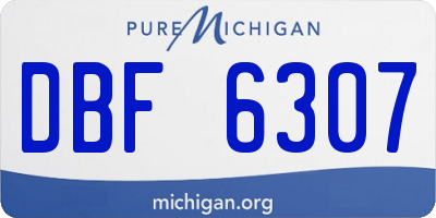 MI license plate DBF6307
