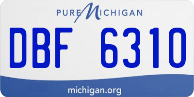 MI license plate DBF6310