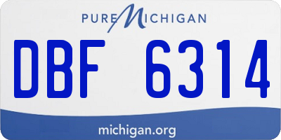 MI license plate DBF6314