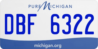 MI license plate DBF6322