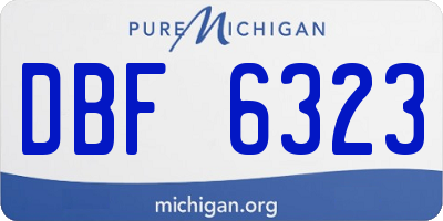 MI license plate DBF6323