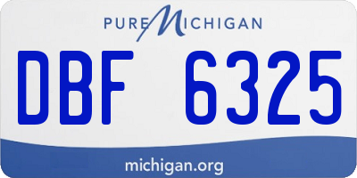 MI license plate DBF6325