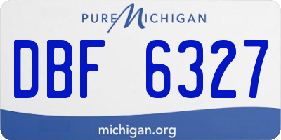 MI license plate DBF6327