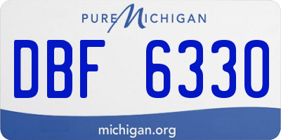 MI license plate DBF6330