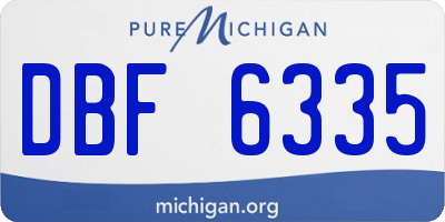 MI license plate DBF6335