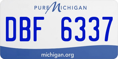 MI license plate DBF6337