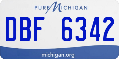 MI license plate DBF6342
