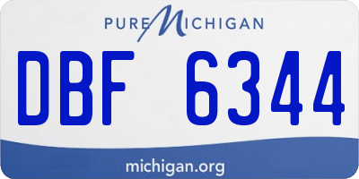 MI license plate DBF6344