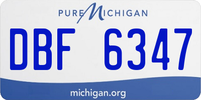 MI license plate DBF6347