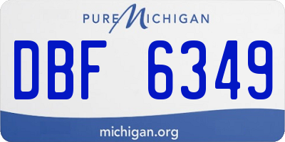 MI license plate DBF6349
