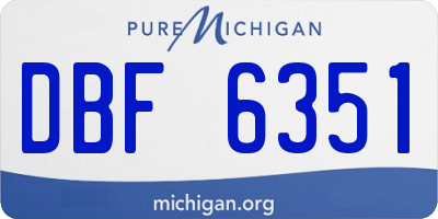 MI license plate DBF6351