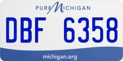 MI license plate DBF6358