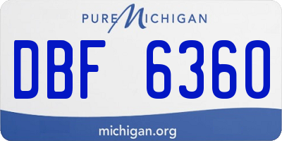 MI license plate DBF6360