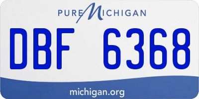 MI license plate DBF6368