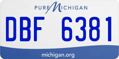 MI license plate DBF6381