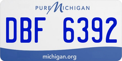 MI license plate DBF6392