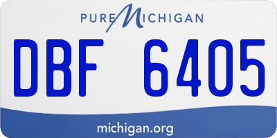 MI license plate DBF6405