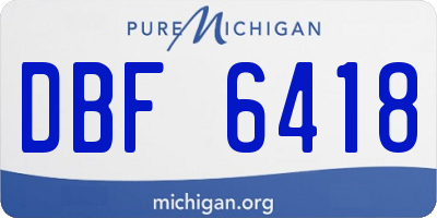 MI license plate DBF6418