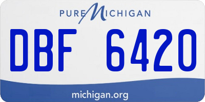 MI license plate DBF6420