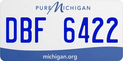 MI license plate DBF6422