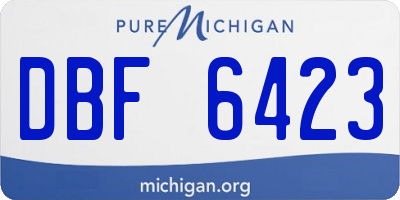 MI license plate DBF6423