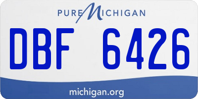 MI license plate DBF6426