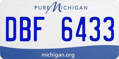 MI license plate DBF6433