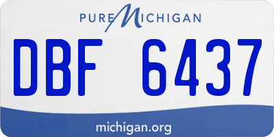 MI license plate DBF6437