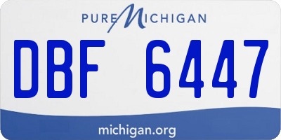MI license plate DBF6447