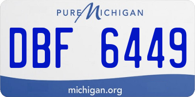 MI license plate DBF6449
