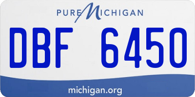 MI license plate DBF6450