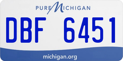 MI license plate DBF6451