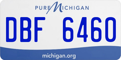 MI license plate DBF6460